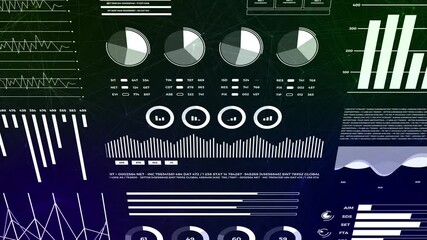 Wall Mural - Data and report statistics, animation with graph diagrams.