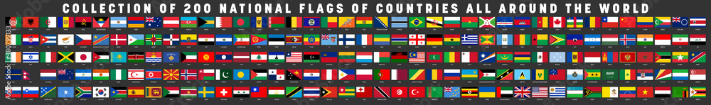 National flags of World countries collection Stock Vector | Adobe Stock
