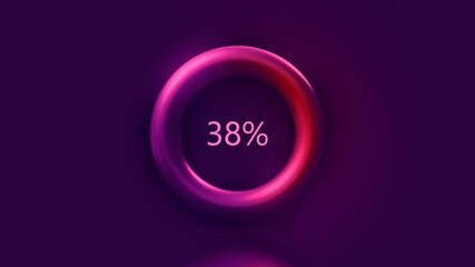 Poster - Ring with loading percent charge. Motion. Loading percentages of charging or process on device. Background with the image of charging percentages