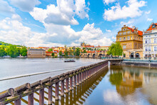 Prague Panorama With Prague Castle And Charles Bridge