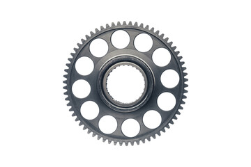 Wall Mural - engine gear wheel with cogs, isolated on white