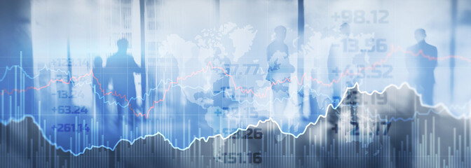 Stock online trading data market financial. Mixed Media concept