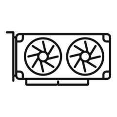 Poster - gpu fan card icon outline vector. pc computer