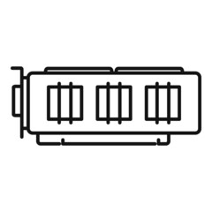 Poster - pc video card icon outline vector. gpu fan