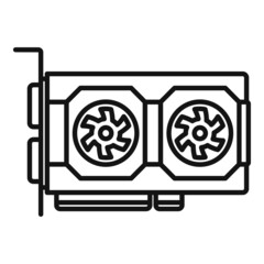 Poster - video card display icon outline vector. computer graphic