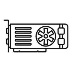 Poster - video card hardware icon outline vector. gpu fan