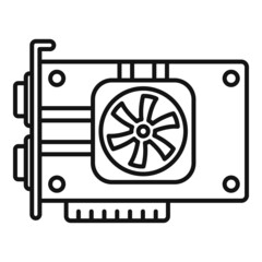 Poster - video card board icon outline vector. computer gpu