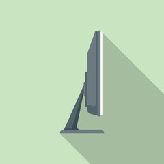 Poster - Pc monitor icon flat vector. Screen desktop