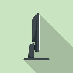 Poster - Desktop monitor icon flat vector. Computer screen