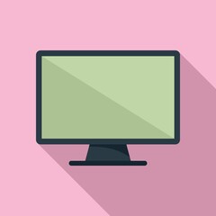 Poster - Tv monitor icon flat vector. Pc display