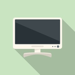 Poster - Network monitor icon flat vector. Screen monitor