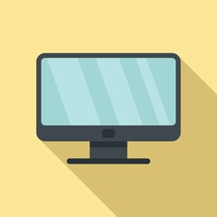 Poster - Lcd monitor icon flat vector. Computer screen