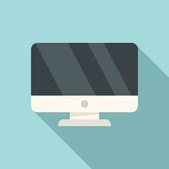 Poster - Monitor interface icon flat vector. Screen computer
