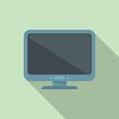 Poster - Monitor border icon flat vector. Pc desktop