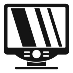 Poster - Flat monitor icon simple vector. Pc display