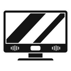 Poster - Mac monitor icon simple vector. Pc display