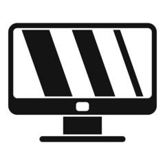 Poster - Lcd monitor icon simple vector. Computer screen
