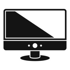 Poster - Dark monitor icon simple vector. Pc screen