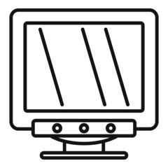 Sticker - Pc display icon outline vector. Screen monitor