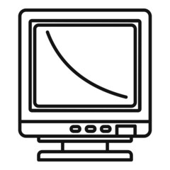 Poster - Display icon outline vector. Pc desktop