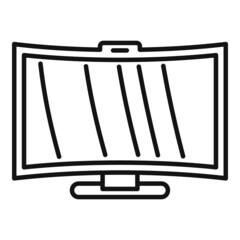 Sticker - Curved monitor icon outline vector. Computer screen