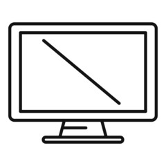 Wall Mural - Tv monitor icon outline vector. Pc display