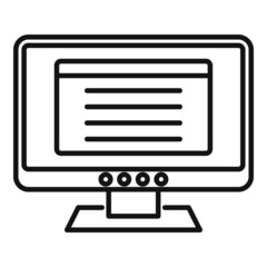 Poster - Newspaper monitor icon outline vector. Computer pc