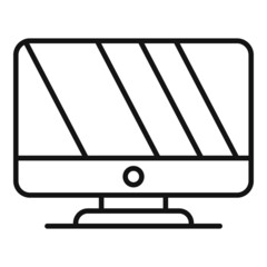 Poster - Wide monitor icon outline vector. Frame display
