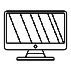 Poster - Monitor border icon outline vector. Pc desktop