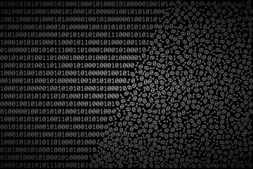 Wall Mural - Ordered binary code is turned into chaotic heap of 1 and 0 digits