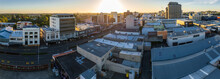 Panoramic Aerial Drone View Over The City Of Hamilton (Kirikiriroa) In The Waikato Region Of New Zealand.