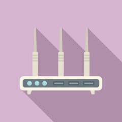 Poster - switch modem icon flat vector. wireless device