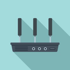 Poster - wireless modem icon flat vector. wifi internet