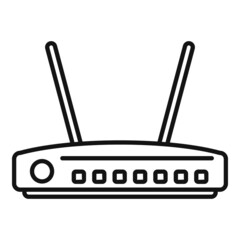 Sticker - Wifi modem icon outline vector. Internet equipment