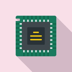 Poster - Pc processor icon flat vector. Computer core
