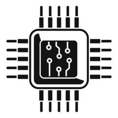 Poster - Micro cpu icon simple vector. Computer digital