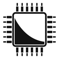 Poster - Science cpu icon simple vector. Circuit chip