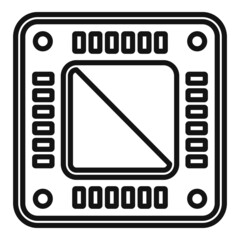 Poster - processor icon outline vector. cpu chip