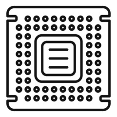 Poster - processor chip icon outline vector. circuit cpu