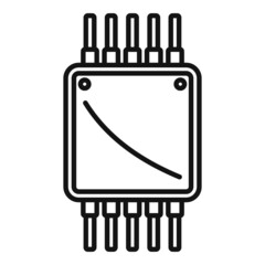 Poster - processor circuit icon outline vector. chip cpu