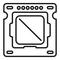 Poster - processor technology icon outline vector. cpu circuit