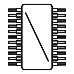 Poster - microchip icon outline vector. cpu circuit