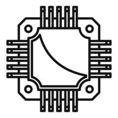 Poster - board cpu icon outline vector. digital microchip