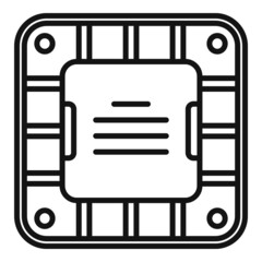 Poster - digital cpu icon outline vector. chip circuit