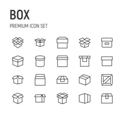 Wall Mural - Set of box line icons.