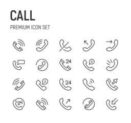 Canvas Print - Set of call line icons.