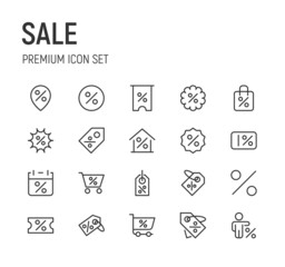 Poster - Set of sale line icons.