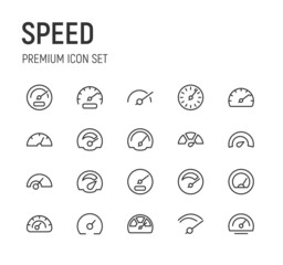 Aufkleber - Set of speed line icons.
