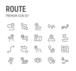 Poster - Set of route line icons.