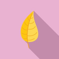 Poster - Yellow leaf icon flat vector. Tree foliage